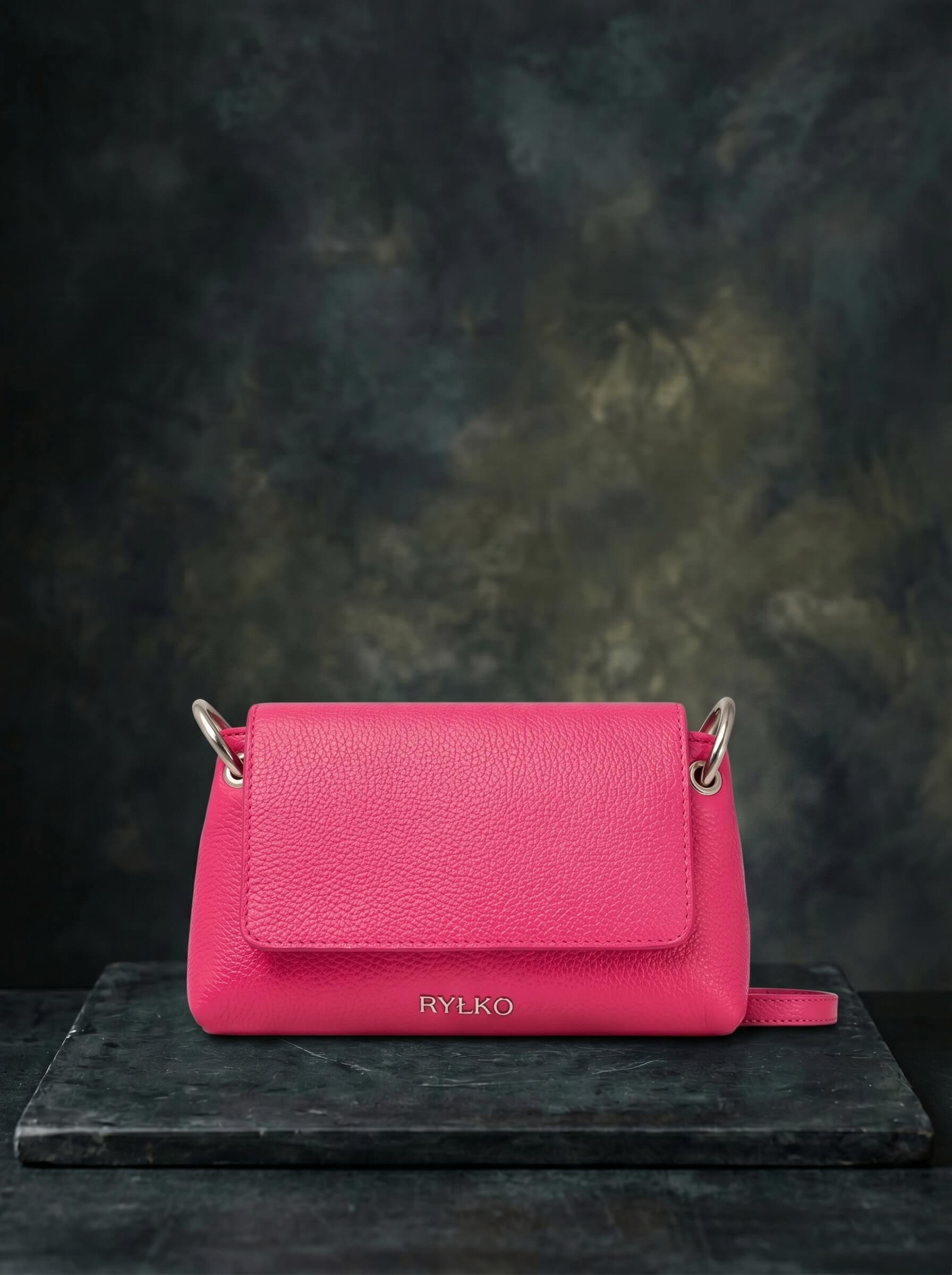Hot Pink Leather Flap Bag Front